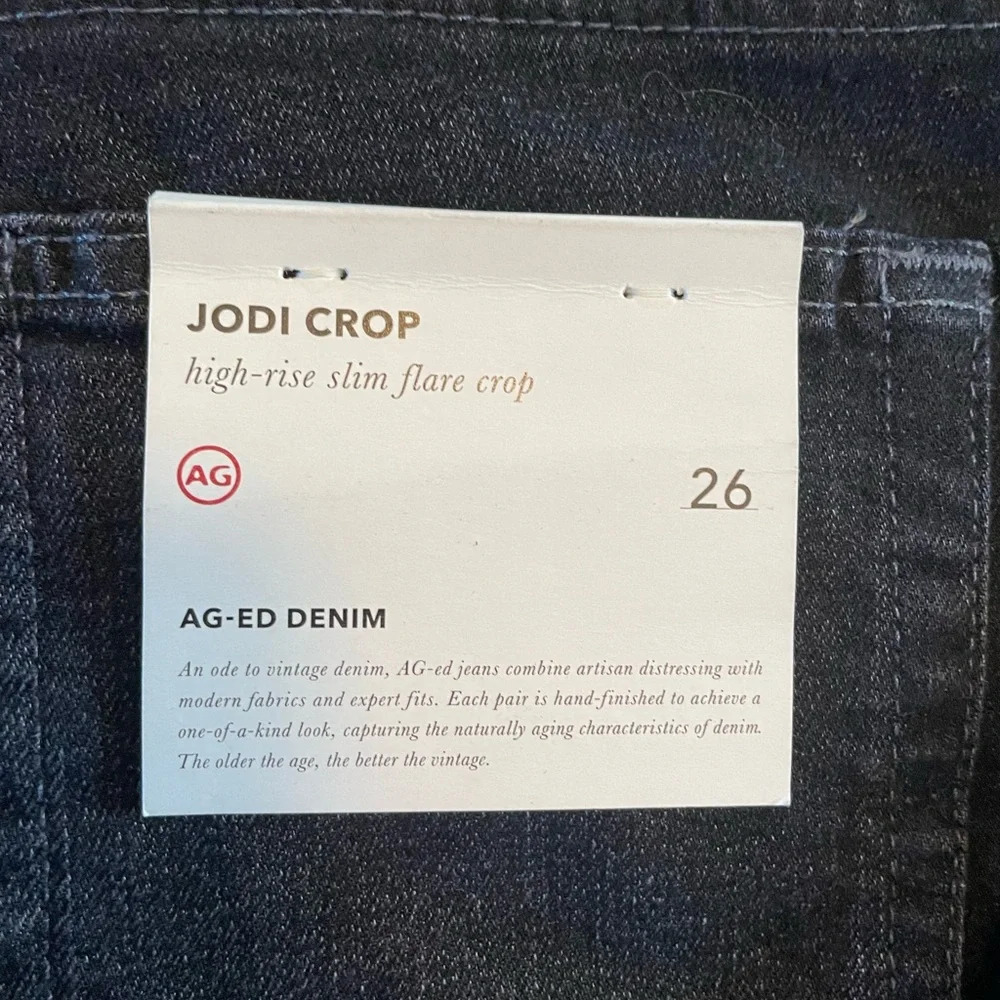 NWT Ag Jeans  Jodi HIGH RISE FLARE CROP 26W/26L Black - Picture 4 of 7